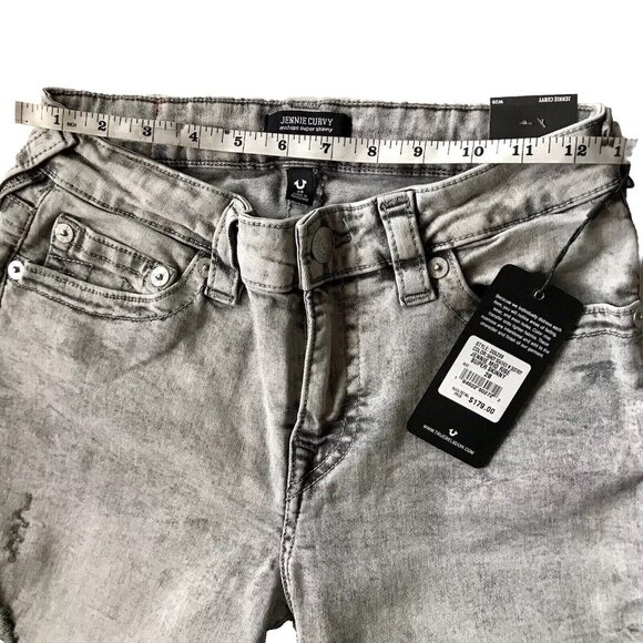True Religion‎ Women's Jennie Mid Rise Super Skinny Jeans Size 28 Distressed - Picture 8 of 10